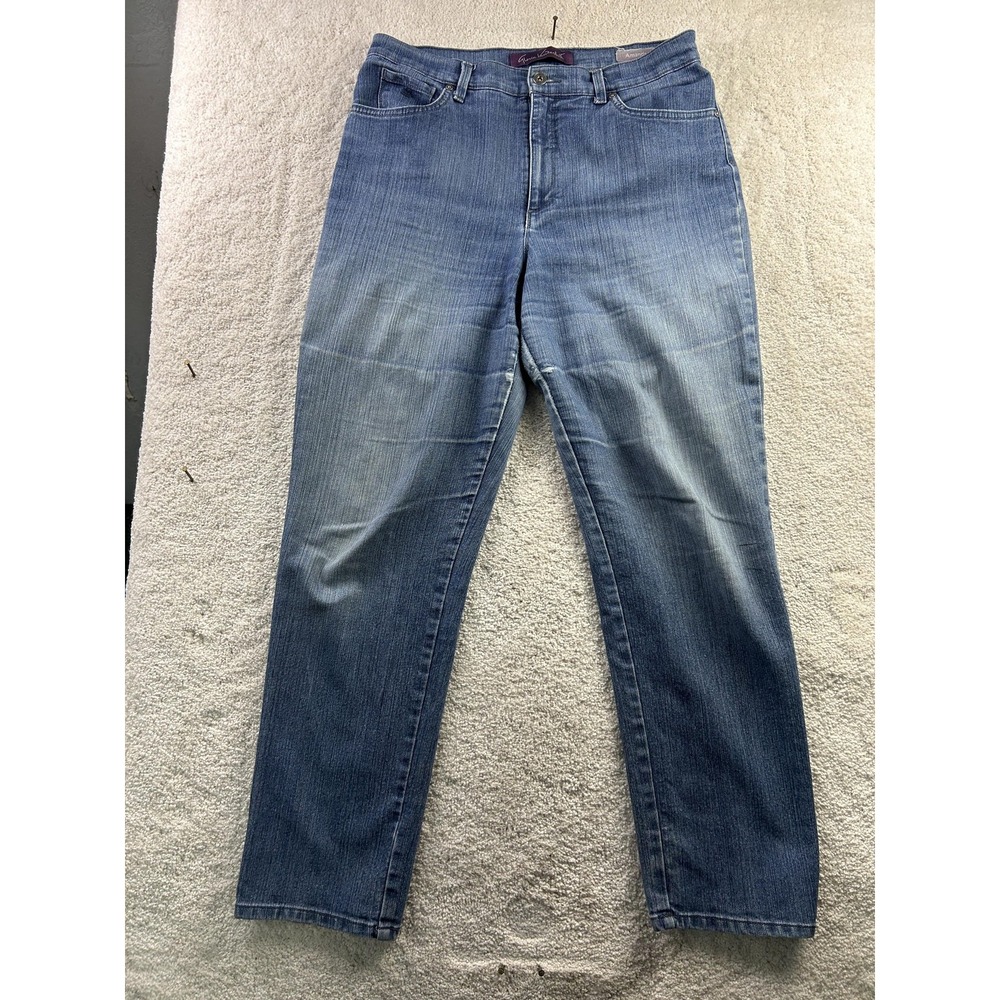 Gloria Vanderbilt Jeans Womens 14 Blue Amanda High Rise Tapered Stretch‎ Denim